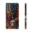 Day of The Dead Phone Flower Phone Case, Sugar Skull - Tough Case for Samsung Galaxy S25 S24 S23 S22 S21