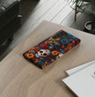 Day of The Dead Phone Flower Phone Case, Sugar Skull - Tough Case for Samsung Galaxy S25 S24 S23 S22 S21